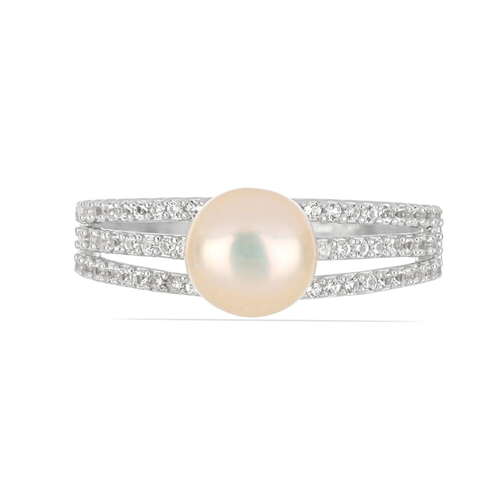 BUY STERLING SILVER NATURAL PEACH FRESHWATER PEARL GEMSTONE RING 